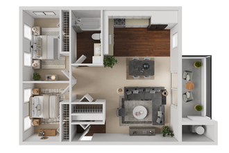 2BD, 1BTH F141 floor plan